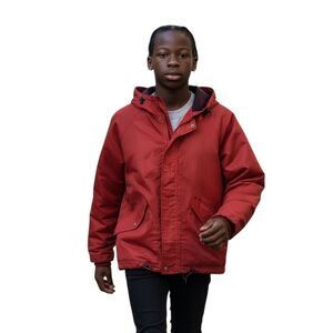 Vintage Gap Varsity Classic Oversized Full Zip Hooded Jacket in Red Size Small